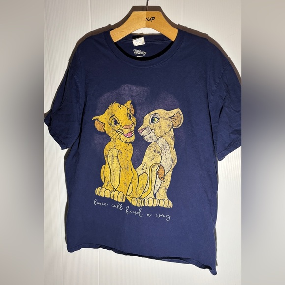 Disney Womens Blue Simba and Nala T-Shirt - Picture 1 of 4